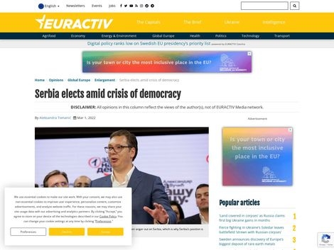 https://www.euractiv.com/section/enlargement/opinion/serbia-elects-amid-crisis-of-democracy/?utm_content=1646124000&utm_medium=EURACTIV&utm_source=twitter